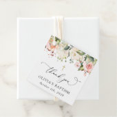 Pink Flowers, White Flowers, Boho, Floral Baptism Bedankjes Labels (In situ)