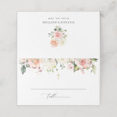 Pink Flowers, White Flowers, Boho, Floral Baptism Plaatskaartje (Buitenkant ongevouwen)