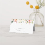 Pink Flowers, White Flowers, Boho, Floral Baptism Plaatskaartje (Voorkant)