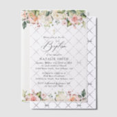 Pink Flowers, White Flowers, Boho, Floral Baptism Vellum Uitnodigingen (Offset (Uitnodiging))
