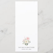 Pink Flowers, White Flowers, Boho, Wedding Menu (Achterkant)