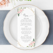 Pink Flowers, White Flowers, Bridal Shower Menu