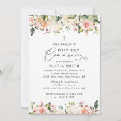 Pink Flowers, White Flowers, First Holy Communion Kaart (Voorkant)
