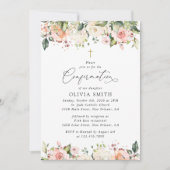 Pink Flowers, White Flowers, Floral Confirmation Kaart (Voorkant)