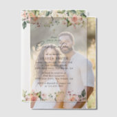 Pink Flowers, White Flowers, Floral Confirmation Vellum Uitnodigingen (Offset (Koppel))