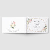Pink Flowers, White Flowers, Greenery, Baby Shower Gastenboek (Volledig)