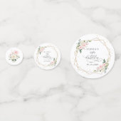 Pink Flowers, White Flowers, Greenery, Birthday Confetti (Voorkanten)