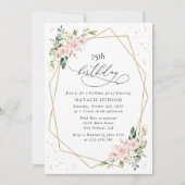 Pink Flowers, White Flowers, Greenery, Birthday Kaart (Voorkant)