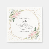 Pink Flowers, White Flowers, Greenery, Birthday Servet (Voorkant)