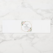 Pink Flowers, White Flowers, Greenery, Birthday Waterfles Etiket (Enkel label)