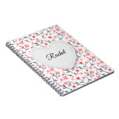 Pink Flowers White Heart Gift Journal Book Notitieboek (Rechterzijde)