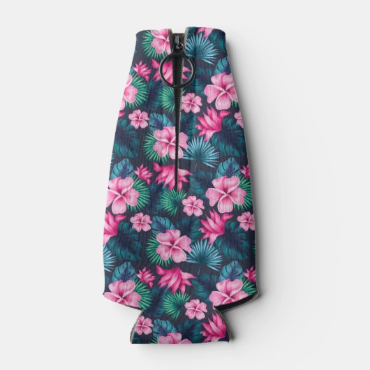 Pink Flowers with Green Leaves Partern-79066 Flesjeskoeler (Achterkant)