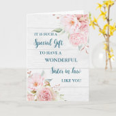 Pink Flowers Zuster in Law Happy Moederdag Kaart (Gele Bloem)