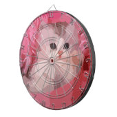 pink fluffy kitten dartbord (Voorkant Rechts)