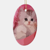 pink fluffy kitten keramisch ornament (Rechts)