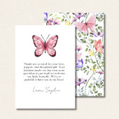 Pink Fluttering Butterfly Greenery Bedankkaart