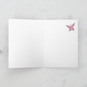 Pink Flying Kitten Happy Birthday Kaart (Binnen)