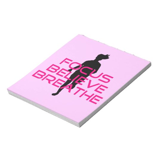 Pink Focus Believe Breathe Notitieblok (Linkerzijde)