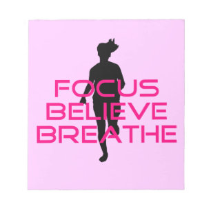 Pink Focus Believe Breathe Notitieblok