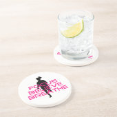 Pink Focus Believe Breathe Zandsteen Onderzetter (Zijkant)