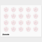 Pink Foliage Crest doop Ronde Sticker (Vel)