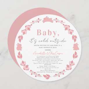 Pink Folk Art Baby Het is koud Baby shower per pos Kaart
