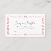 Pink Folk Art Bunny Diaper Raffle Ticket Informatiekaartje (Voorkant)