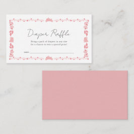 Pink Folk Art Bunny Diaper Raffle Ticket Informatiekaartje