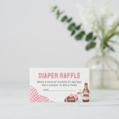 Pink Football Baby Shower Diaper Raffle Informatiekaartje (Staand voorkant)