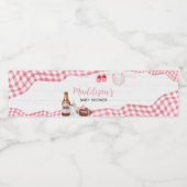Pink Football Baby Shower Waterfles Etiket (Enkel label)