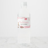 Pink Football Baby Shower Waterfles Etiket (Voorkant)