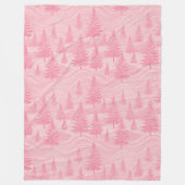 Pink Forest Christmas Fleece Deken (Voorkant)