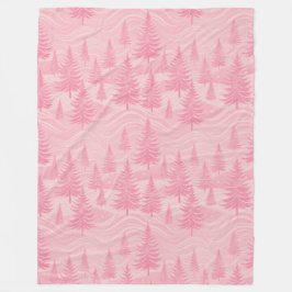 Pink Forest Christmas Fleece Deken
