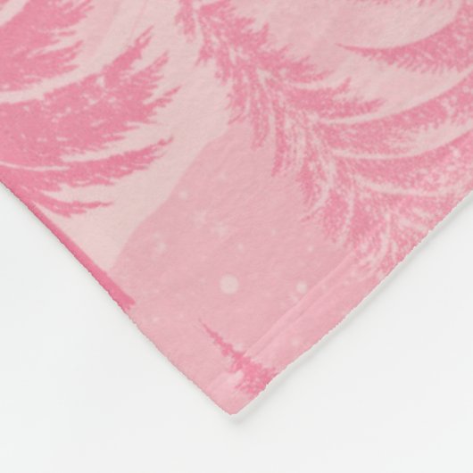 Pink Forest Christmas Fleece Deken (Hoek)