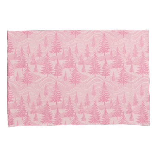 Pink Forest Christmas Kussensloop (Voorkant-Rechts)