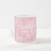 Pink Forest Christmas Matglas Koffiemok (Voorkant links)