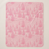 Pink Forest Christmas Sherpa Deken (Voorkant)