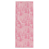 Pink Forest Christmas Wijn Cadeautas (Achterkant)