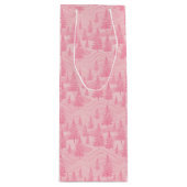 Pink Forest Christmas Wijn Cadeautas (Voorkant)