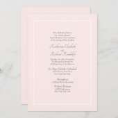 Pink Formal Wedding Invitation Divorced Ouders Kaart (Voorkant / Achterkant)
