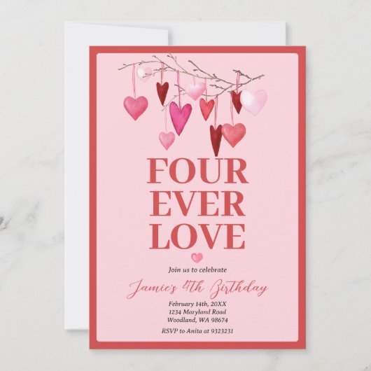 Pink Four hield ooit van de verjaardagsballon van  Kaart (Voorkant)