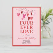 Pink Four hield ooit van de verjaardagsballon van  Kaart (Staand voorkant)