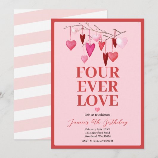 Pink Four hield ooit van de verjaardagsballon van Kaart (Voorkant / Achterkant)