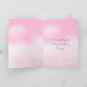 Pink Fox Bunny Love Glitter Sweetheart Christmas Kaart (Binnen)