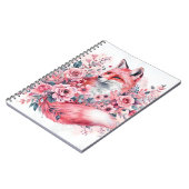 Pink Fox Floral Waterverf Art Notitieboek (Linkerzijde)