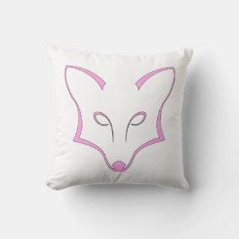 Pink Fox Logo Throw Pillow Kussen