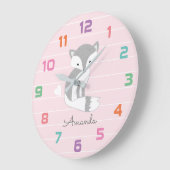 Pink Fox Nursery Decor Wall klok (Hoek)