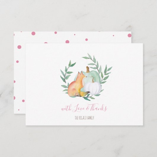 Pink Fox Pompoen Woodland Kaart (Voorkant / Achterkant)