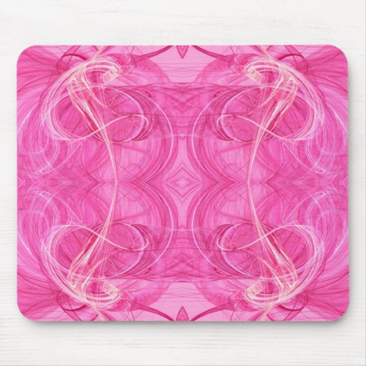 Pink Fractal Mousepad Muismat (Voorkant)