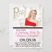 Pink France Passport Party Invite Save The Date (Achterkant)